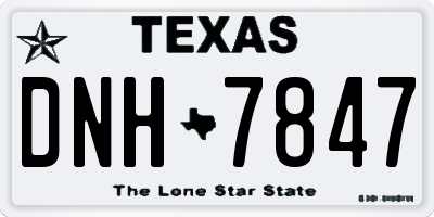 TX license plate DNH7847