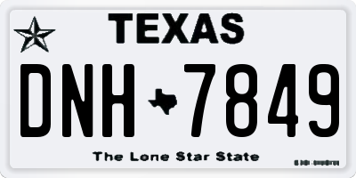 TX license plate DNH7849