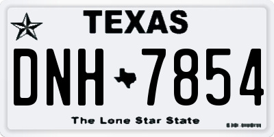 TX license plate DNH7854