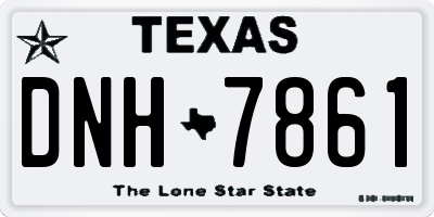 TX license plate DNH7861