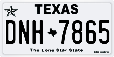TX license plate DNH7865
