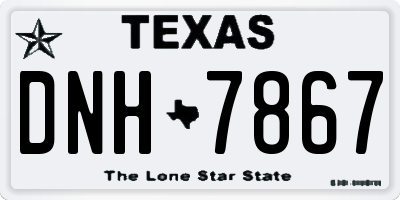 TX license plate DNH7867