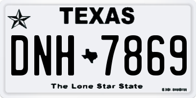 TX license plate DNH7869