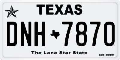 TX license plate DNH7870