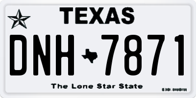 TX license plate DNH7871