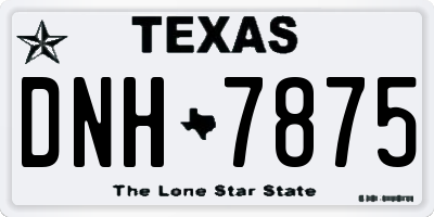 TX license plate DNH7875