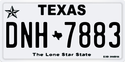 TX license plate DNH7883