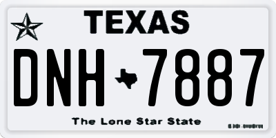 TX license plate DNH7887
