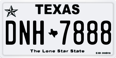 TX license plate DNH7888