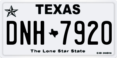TX license plate DNH7920