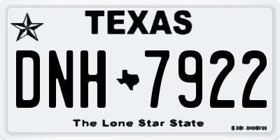 TX license plate DNH7922