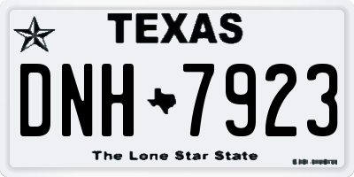 TX license plate DNH7923