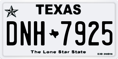 TX license plate DNH7925