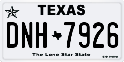 TX license plate DNH7926