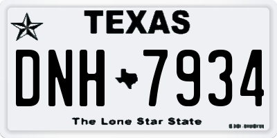 TX license plate DNH7934