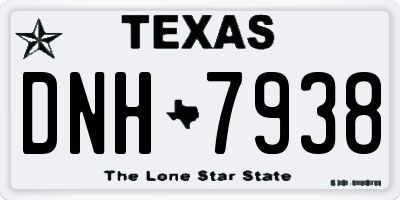 TX license plate DNH7938