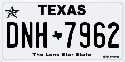 TX license plate DNH7962