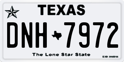 TX license plate DNH7972
