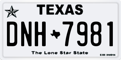 TX license plate DNH7981