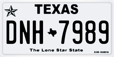 TX license plate DNH7989
