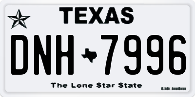 TX license plate DNH7996