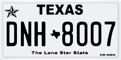 TX license plate DNH8007