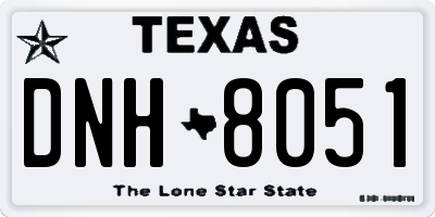 TX license plate DNH8051