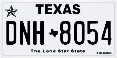 TX license plate DNH8054