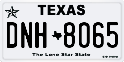TX license plate DNH8065