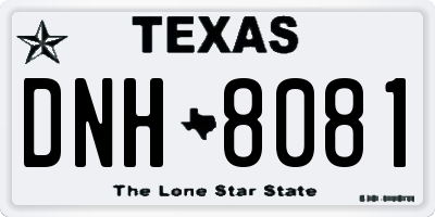 TX license plate DNH8081