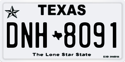 TX license plate DNH8091
