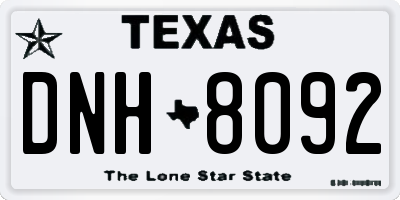 TX license plate DNH8092