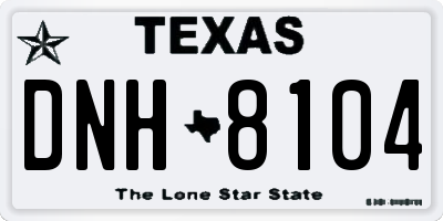 TX license plate DNH8104