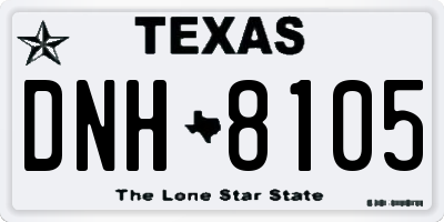 TX license plate DNH8105