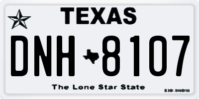 TX license plate DNH8107