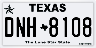 TX license plate DNH8108