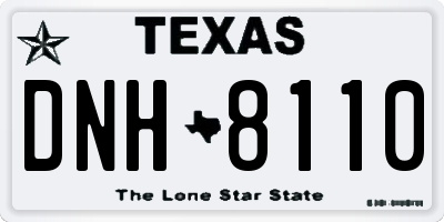 TX license plate DNH8110
