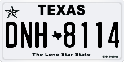 TX license plate DNH8114