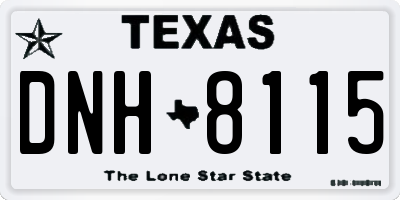 TX license plate DNH8115