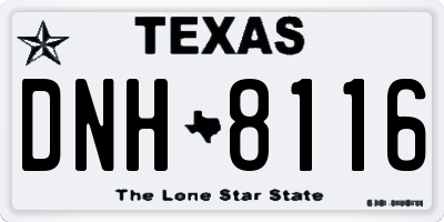 TX license plate DNH8116