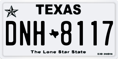 TX license plate DNH8117