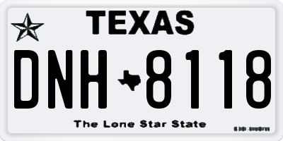 TX license plate DNH8118