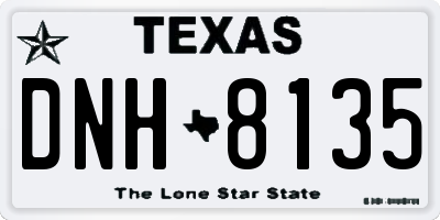 TX license plate DNH8135