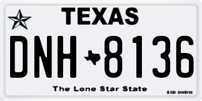 TX license plate DNH8136