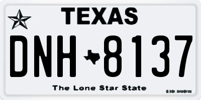 TX license plate DNH8137