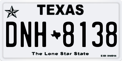 TX license plate DNH8138