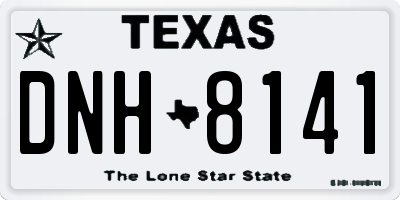 TX license plate DNH8141