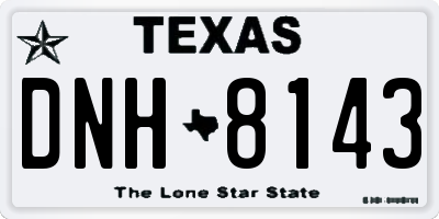 TX license plate DNH8143