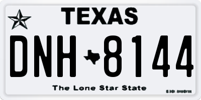 TX license plate DNH8144