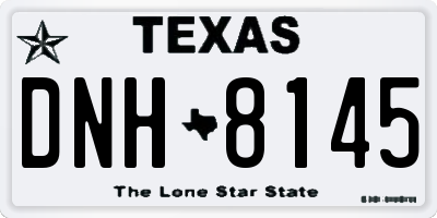 TX license plate DNH8145